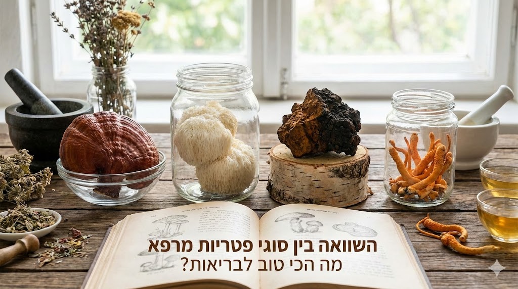 השוואה בין סוגי פטריות מרפא