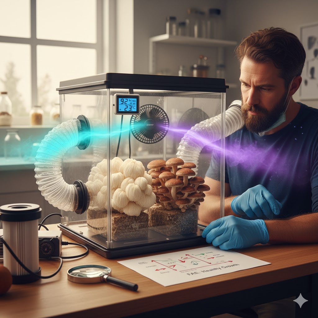 אוורור וחילופי אוויר צח לפטריות